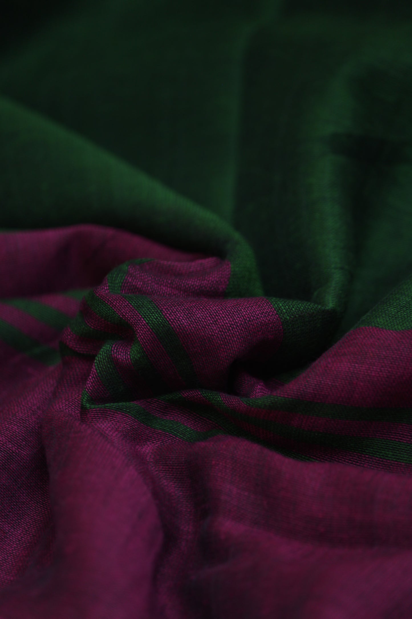 Green and Maroon Mul Mul Saree