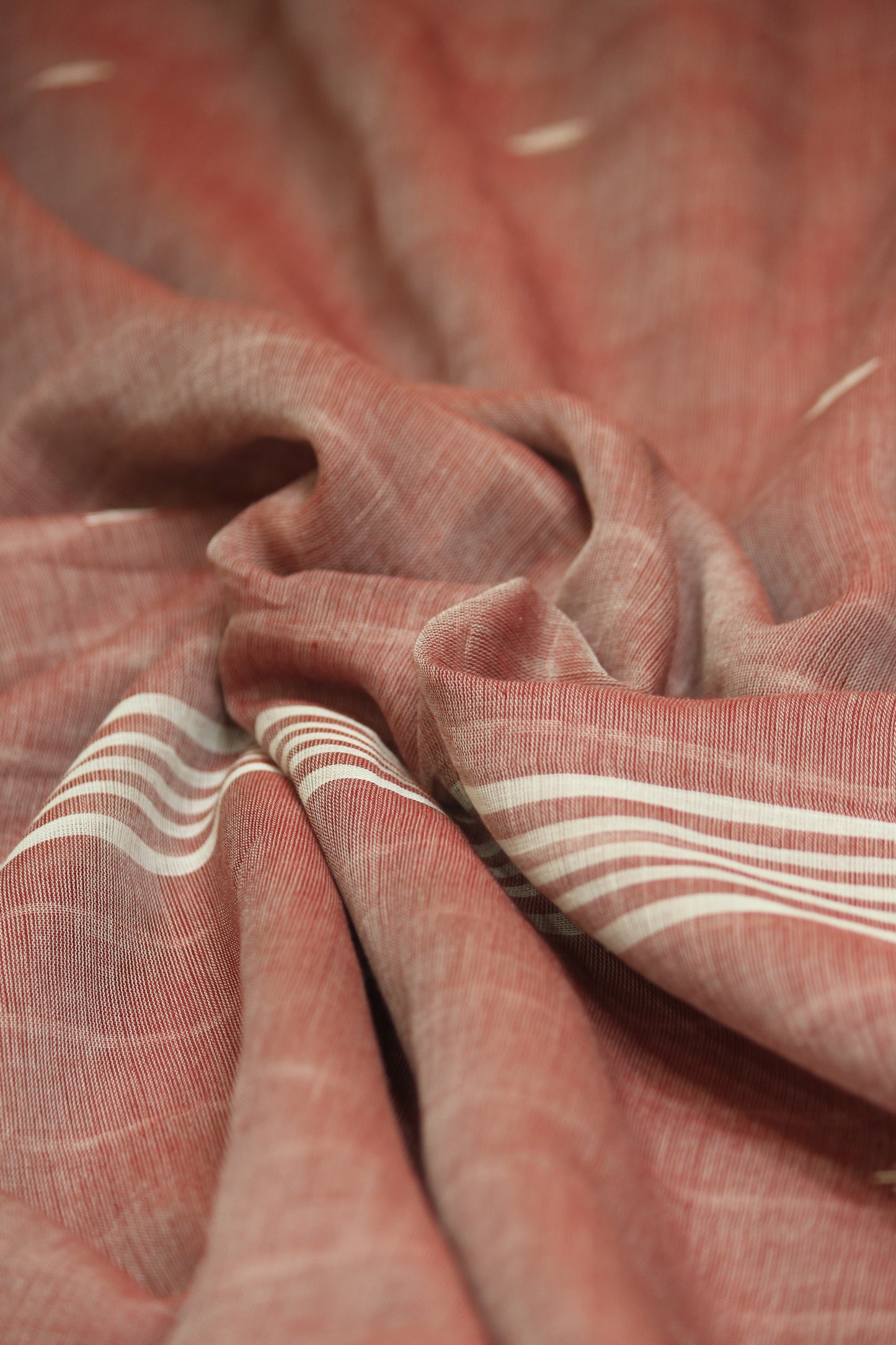 Onion Color with White Butis Cotton Saree