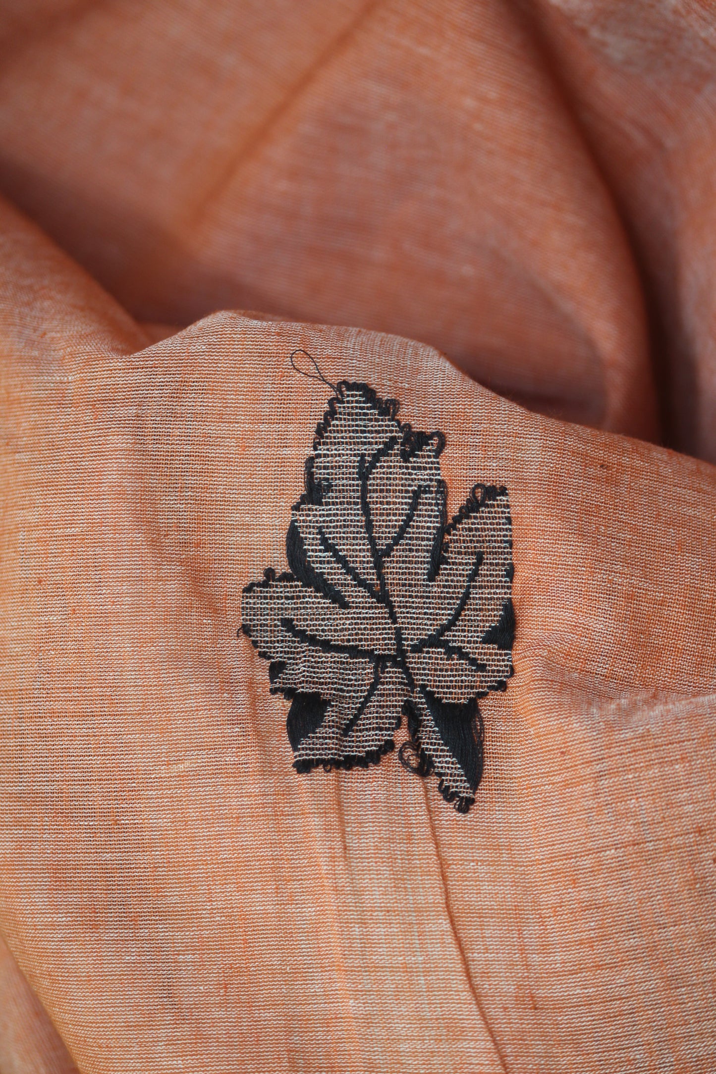 Peach Jamdani Handloom Premium Cotton Saree