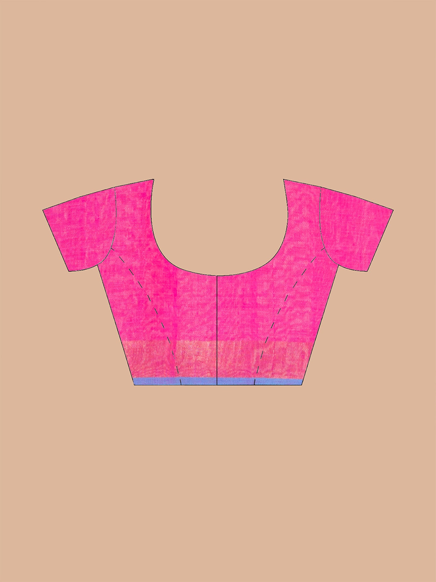 Pink Linen Heart Motif Handloom Saree