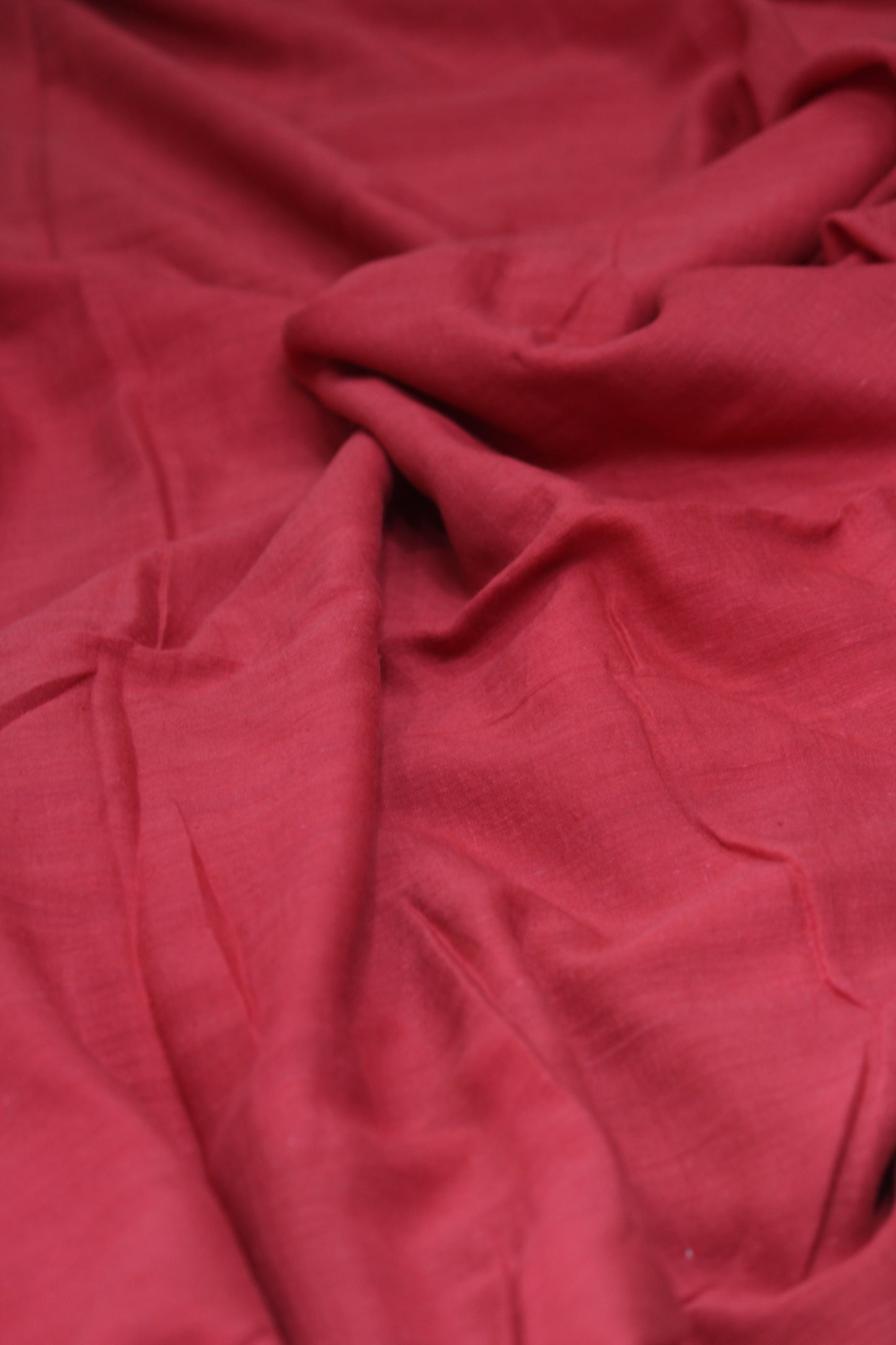 Sweet Red Pure Handloom Mul Mul Saree