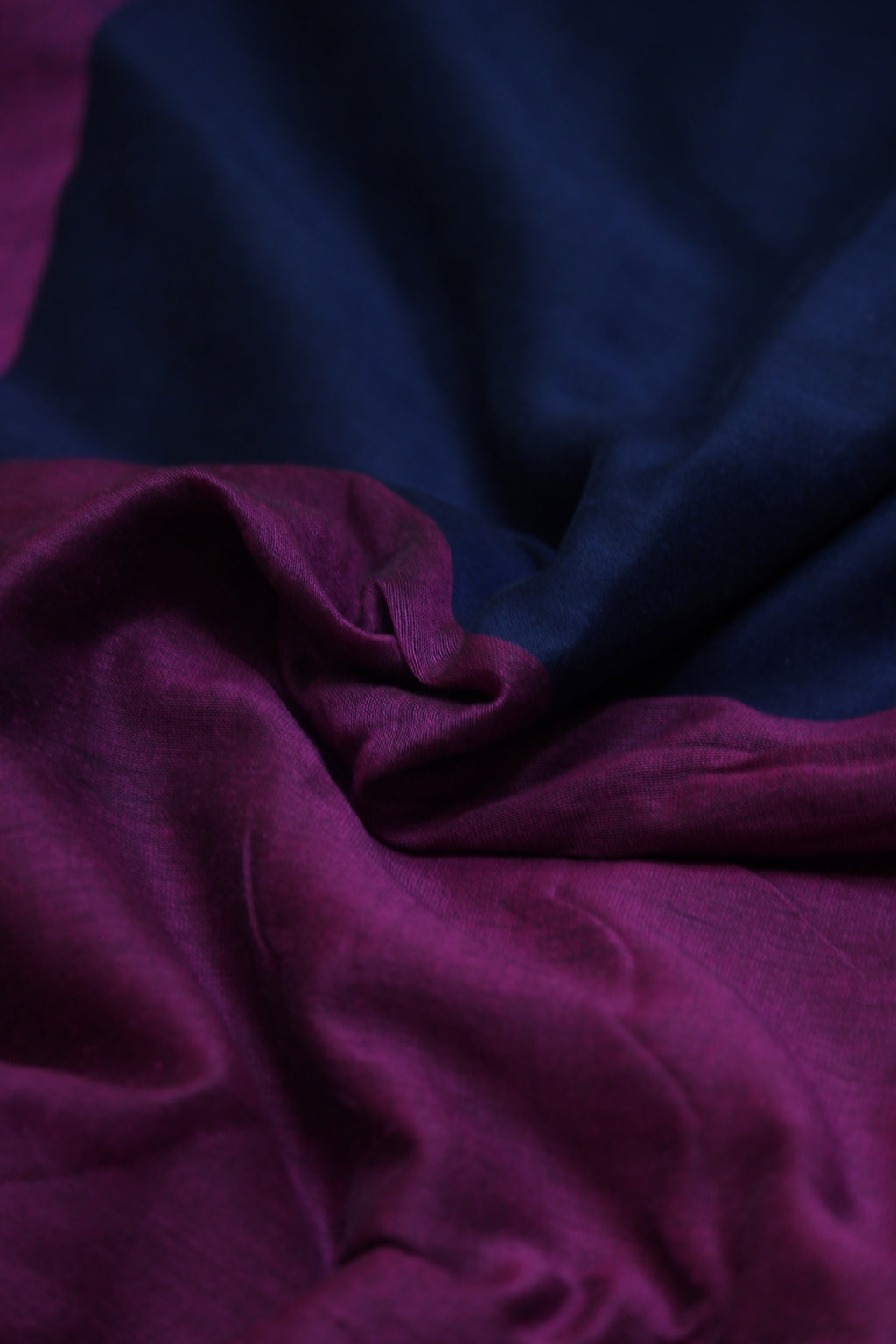 Blue and Maroon Mul Mul Saree