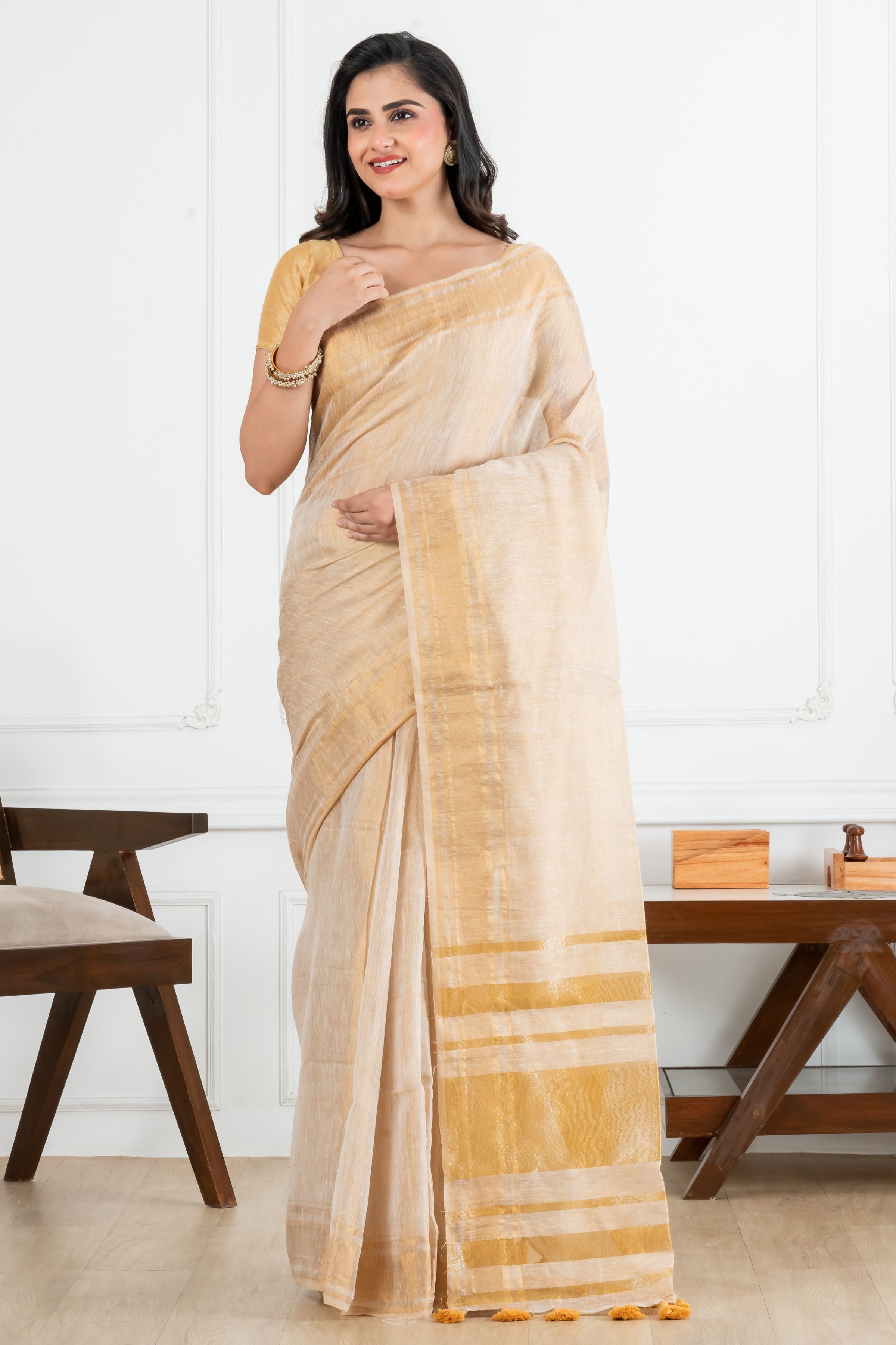 Golden Tissue Saree