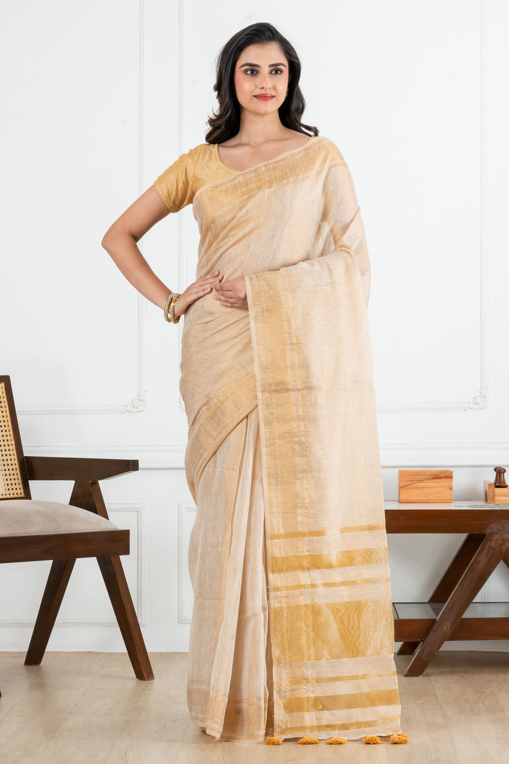 Golden Tissue Saree