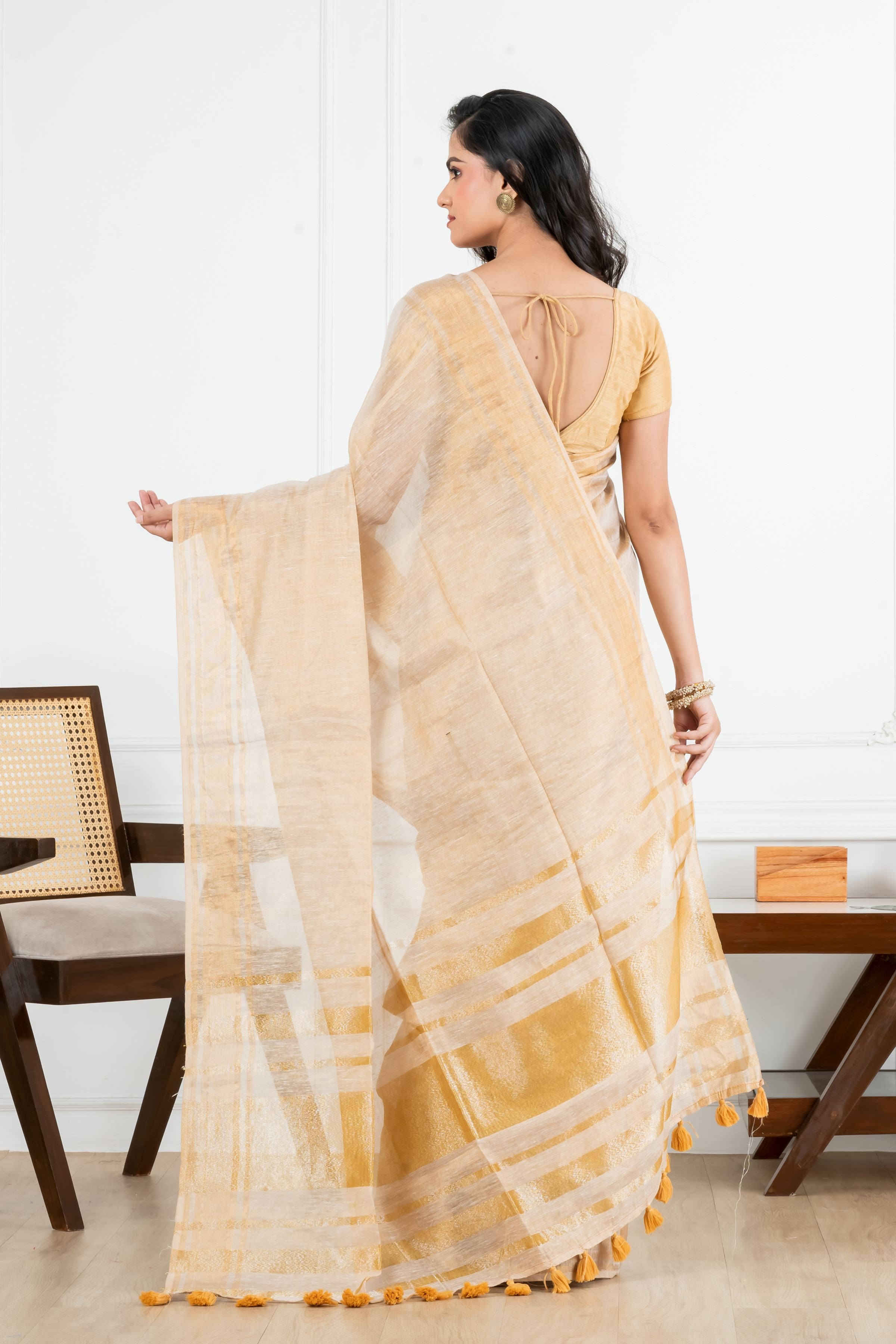 Golden Tissue Saree