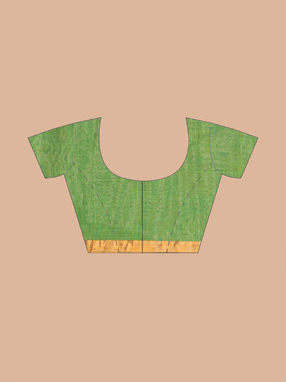 Green Handloom Mercerized Cotton Saree