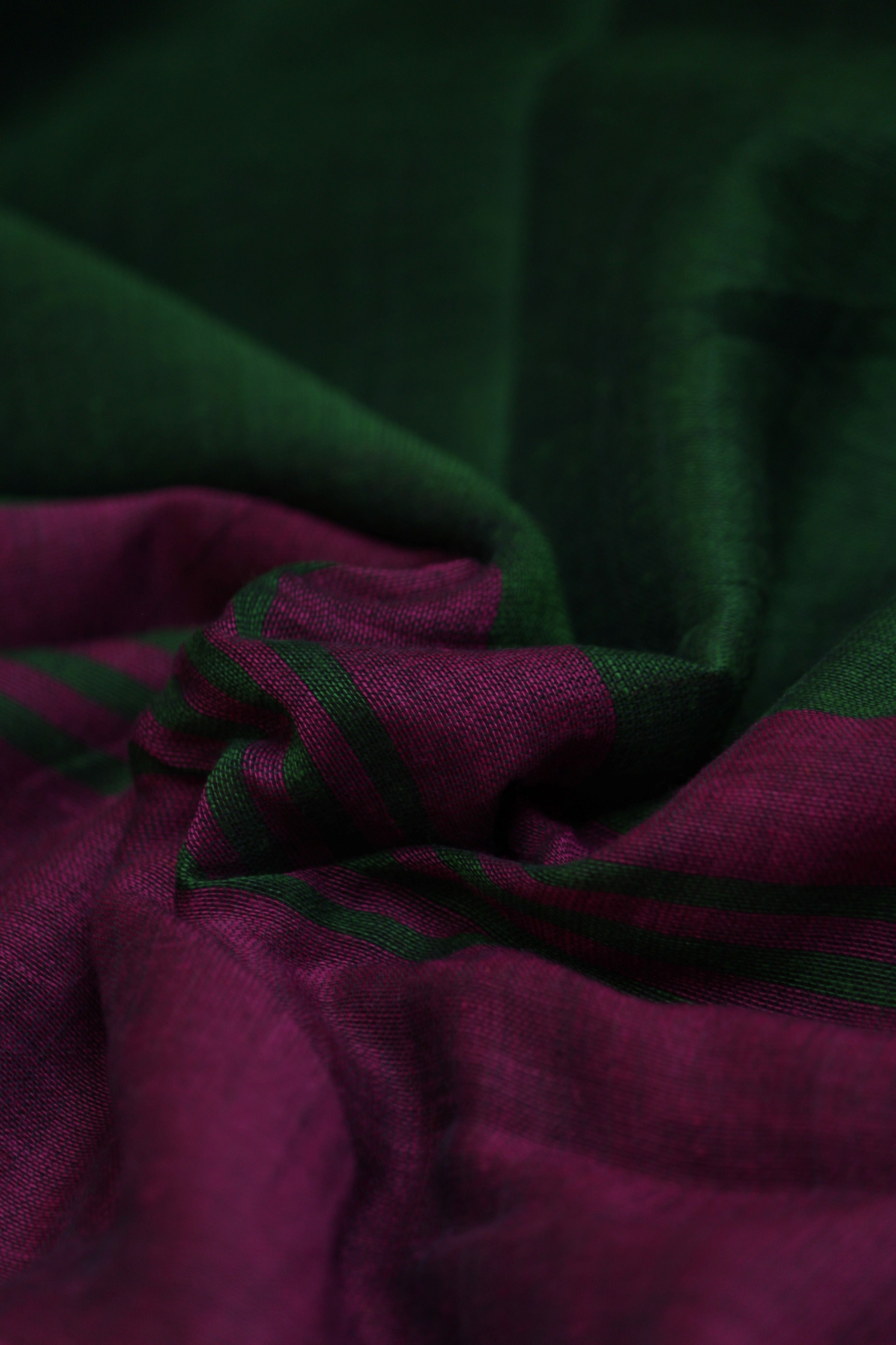 Green and Maroon Mul Mul Saree