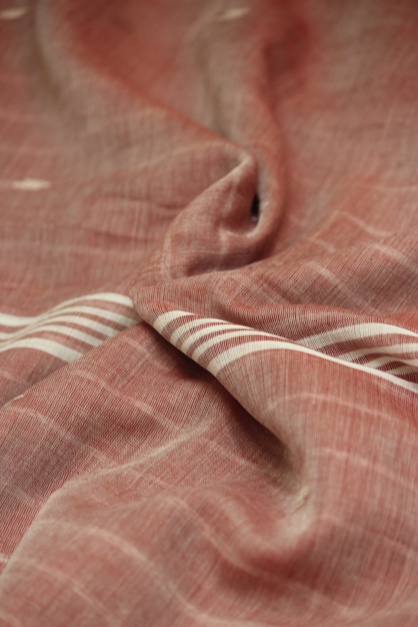 Onion Color with White Butis Cotton Saree