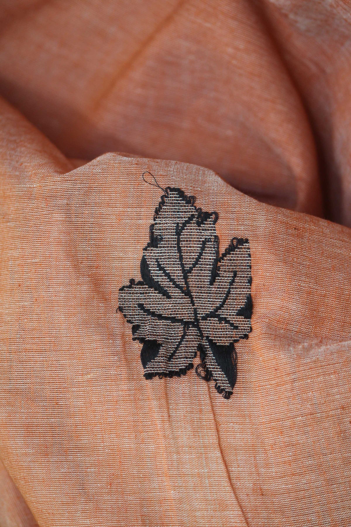 Peach Jamdani Handloom Premium Cotton Saree