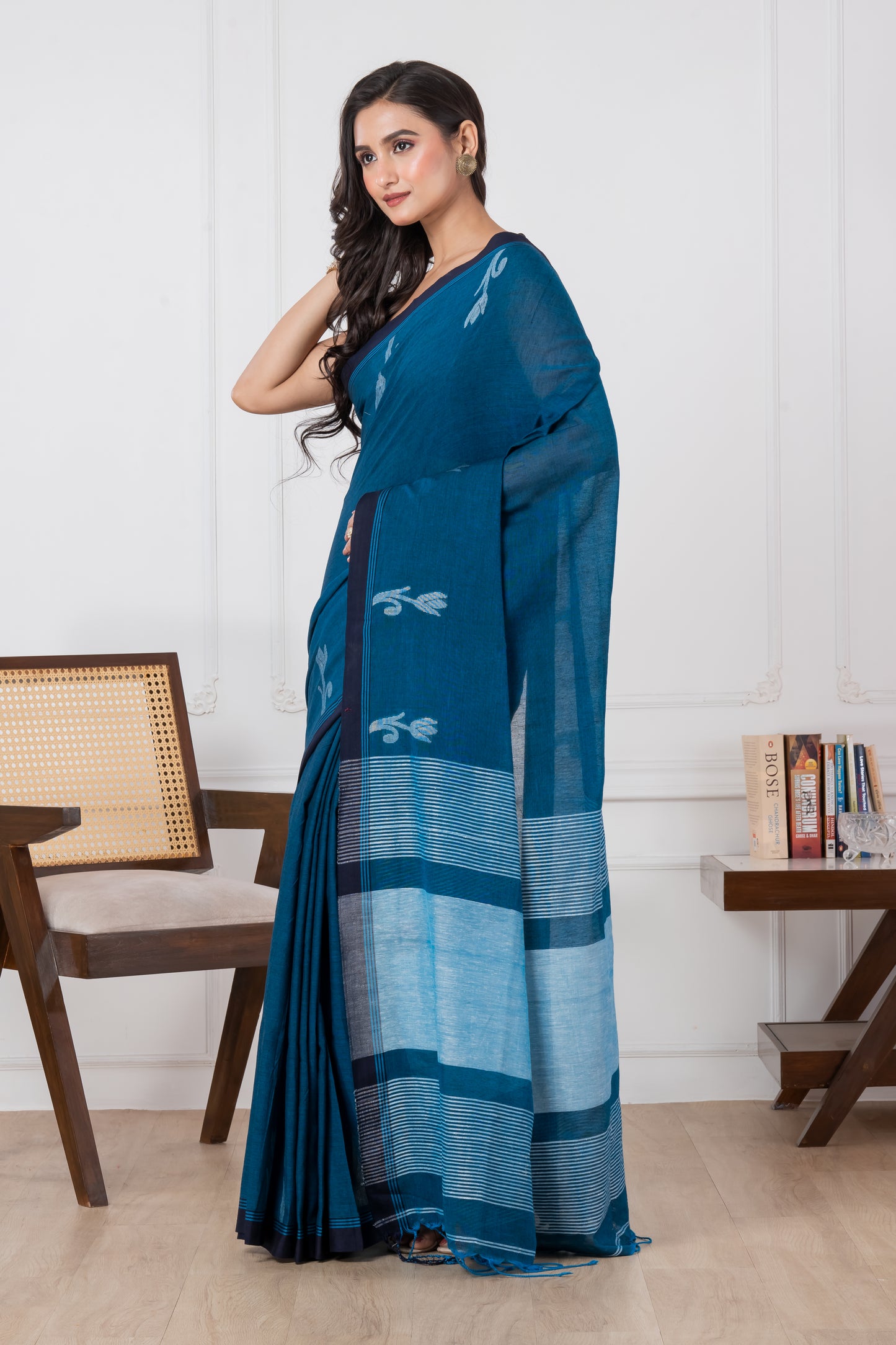 Premium Handloom Midnight Blue & Matka Pallu Cotton Saree