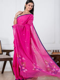Premium Handloom Super Soft Sweet Pink Tree Jamdani Cotton Saree