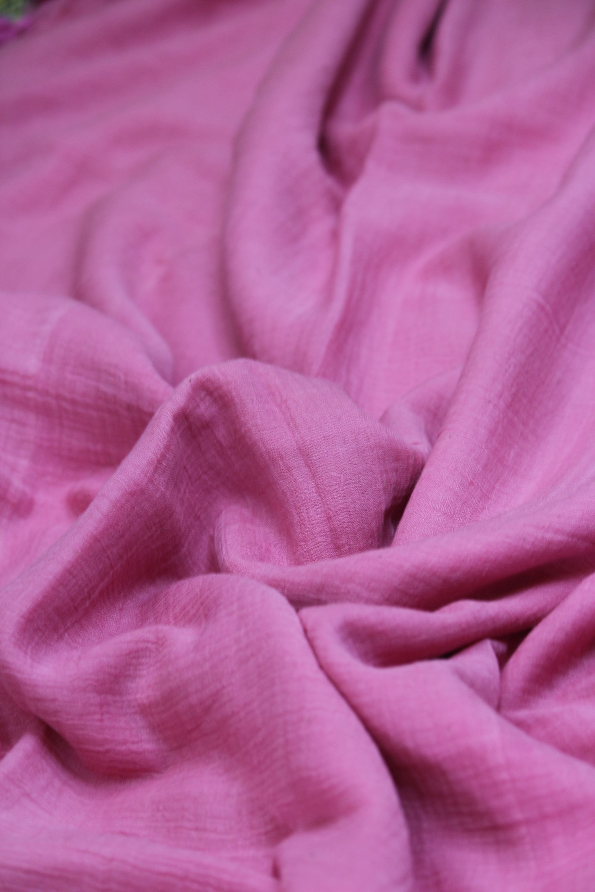 Sweet Pink Pure Handloom Mul Mul Saree