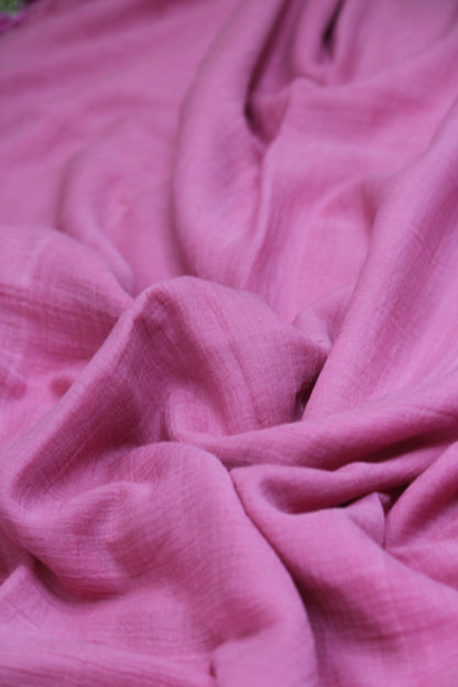 Sweet Pink Pure Handloom Mul Mul Saree